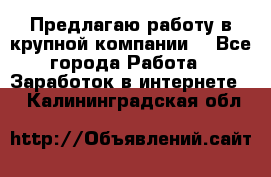 Предлагаю работу в крупной компании  - Все города Работа » Заработок в интернете   . Калининградская обл.